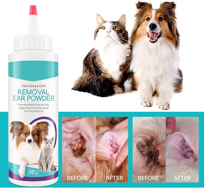 ZIXAOK Dog Ear Cleaner - Removal Ear Powder for Pets,Dog Ear Infection Treatment,Supports Infection Prone Ears, Ear Odor in Pets (2PC Ear Powder)