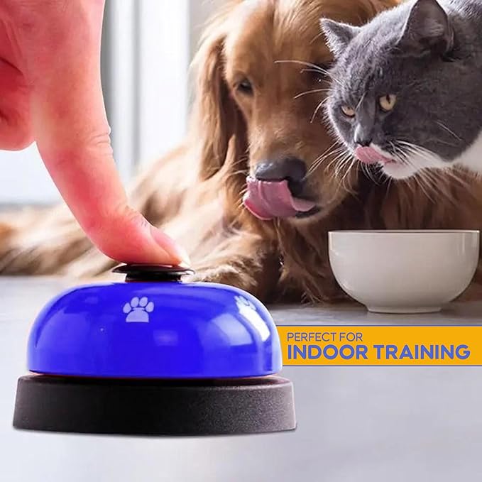 Pet Training Bell for Dogs & Cats – Potty Training Bell for Housebreaking, Obedience & Communication – Easy to Press, Durable & Loud – Indoor Puppy Training Tool (Blue)
