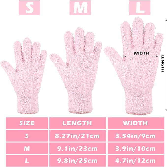 Patelai 3 Pairs Microfiber Plant Dusting Gloves Leaf Cleaning Gloves for Indoor Plants, Blinds, Furniture, House (Green Yellow,Water Blue,Pink,Large)