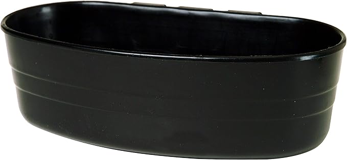 Pet Lodge® Plastic Cage Cup | Bunny Cage Cup | Feeder & Waterer for Small Animals | Mountable Hooks for Any Wire Type | Durable Plastic | 1 Pint | Black