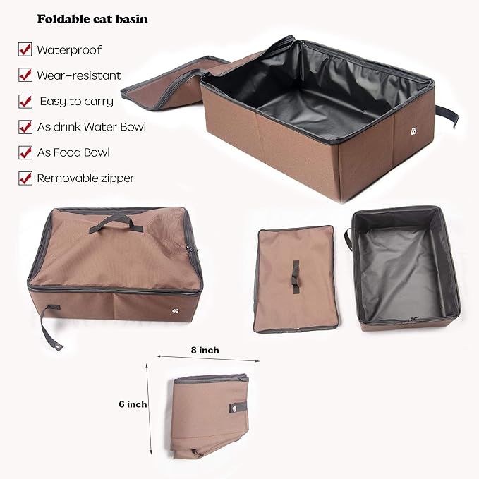 Mispace Portable Twin Compartment Show House Cat Cage/Condo - Easy to Fold & Carry Kennel - Comfy Puppy Home & Dog Travel Crate with Portable Carry Bag/Two Hammocks/Mats and Collapsible Litter Box