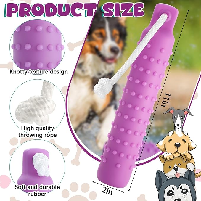 Blueweenly 4 Pcs Dog Bumper Toy for Water Retrieving Plastic Puppy Training Dummy Dog Float Toy Lightweight for Float on The Water Pool Outdoor Training Hunting Fetching (Purple)