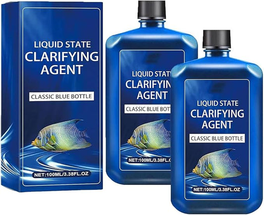 Fast-Acting Aquarium Water Clarifier, Aquarium Liquid State Clarifying Agent, Clears Cloudy Water & Maintains Clear Results, Powerful Fish Tank Water-Purification, for Freshwater (2pcs)