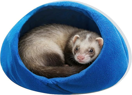 Ferret Bed Cave and Hideouts Comfortable，Hideaway Bed Accessories for CageBeds and Hideouts Safe & Cozy for All Ages Ferrets (Blue)