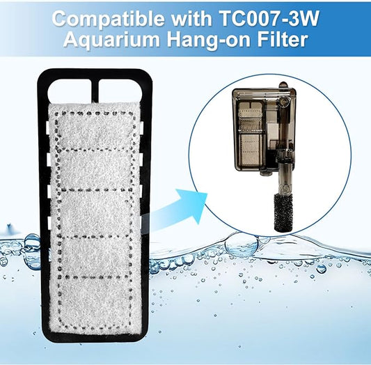 4 Packs Small Aquarium Filter Cartridges Replacement Filter Pad Compatible with TC007 Fish Tank Filter