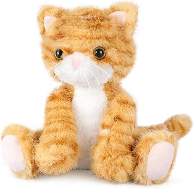 SuzziPals Heatable & Coolable Orange Cat Stuffed Animal, Cat Heating Pad Microwavable for Soothing & Relaxation, Lavender Scented Orange Cat Plush Toy for Stress Relief, Stuffed Cat Toys for Kids