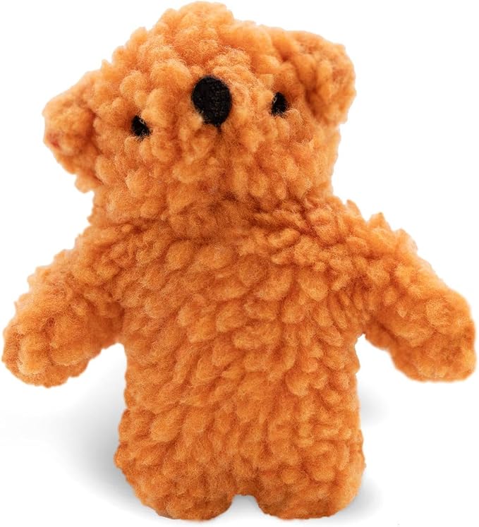 Jeffers Pet Plush Dog Toy with Squeaker, Fuzzy Bear 5" - Soft Crinkle Fabric, Safe & Durable, Healthy Fun for Small & Medium Dogs, Interactive Play, Fetch, Tug - Best Gift for Active Games