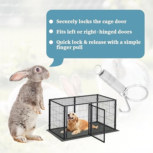 10 Pack Multi-Functional Metal Finger Spring Latch Hook for Rabbit Cage Door Dog Crate Lock Cat Door Latch for Fixing Small Animal, Rabbit, Dog, Parrot, Guinea Pig,Squirrel