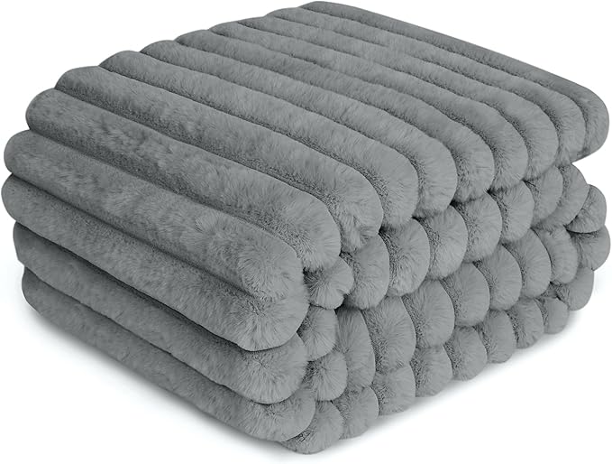 Waterproof Pet Blanket for Large Dogs & Cats - Reversible Calming Plush, Washable Furniture Cover for Couch, Bed, Car Seat, Blocks Leaks, Stains & Pet Fur (Grey, 30"x40")