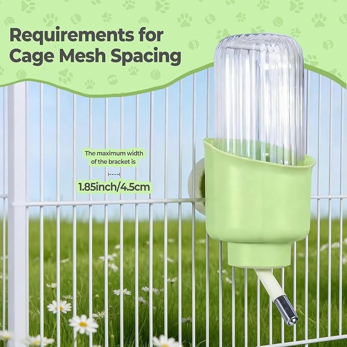Guinea Pig Water Bottle for Cage 17oz Hanging Rabbit Water Bottle No Drip Automatic Bunny Water Dispenser No Leak Small Animal Water Bottle with a Ceaning Brush for Chinchilla Ferret