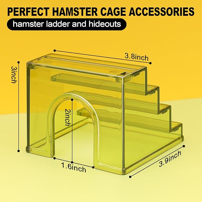 Hamster wheel climbing ladder,hideout ladder bridge,hamsters climbing for Hamster wheel,climbing ladder with hamster house,hideout chamber for dwarf hamsters mice and small animals habitat décor(Blue)