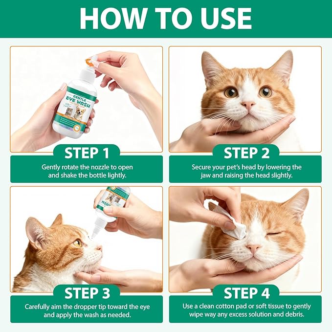 100ml Eye Drops for Dogs, Soothing Eye Drops for Dogs & Cats | Natural Ingredient Formula with Natural Ingredients to Gently Cleanse and Comfort Watery or Itchy Eyes