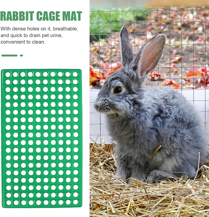 GANAZONO Rabbit Cage Mat 2 Pack Pet Feet Mat with Circular Holes for Claw Safety Easy Cleaning Rabbit Cage Isolation Board 19.68X11.81X1.57In