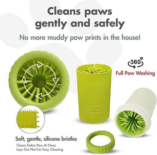 Dexas Green Small Dog Paw Cleaner for Dogs - Premium Quality Pet Supplies and Dog Accessories - Cleans Mud and Dirt - Easy to Use and Clean - Patented Product - BPA Free