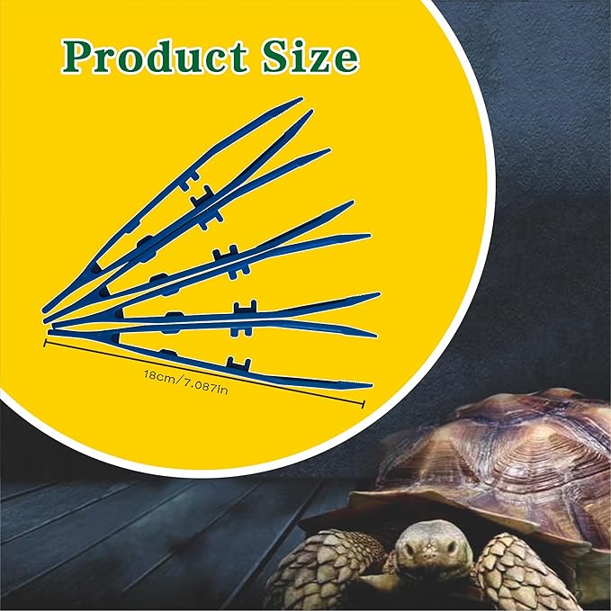 5-Pack Reptile Feeding Tongs Set - Hygienic Anti-Slip Blue Tweezers for Bearded Dragons, Lizards, Snakes, Aquariums & Small Animals(Five colors to choose from)