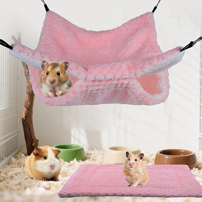 Hamster House | Cave Tunnel Mat Warm | Small Animal Bed - for Sugar Glider Ferret Cage Sleeping Resting Hiding Playing Climbing Winter