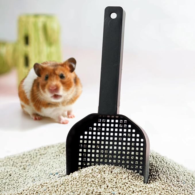 Hamster Metal Litter Scoop for Sandbath Box 3PCS Litter Box Mesh Scooper Accessories for Guinea Pig, Gerbil, Rebbits, Small Animals