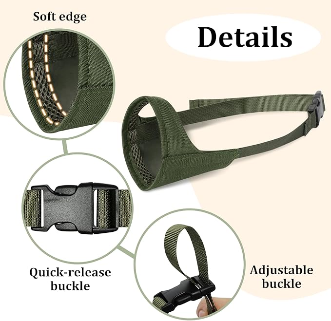 Mayerzon Short Snout Dog Muzzle, Small Muzzle for Chihuahua Shih Tzu American Bully Boxer Puppy, Soft Fabric Mouth Cover for Grooming Vet Visits, Prevent Biting Chewing Fighting