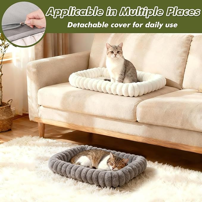 Zoratoo Cloud-Cuddle Cat Window Perch with 4-Sided Bolster, Zipper Design Cushion Window Seat for Window Sill, Sturdy Metal Frame & Easy Assembly Pet Hammock Bed for Indoor Cats (White, Medium)