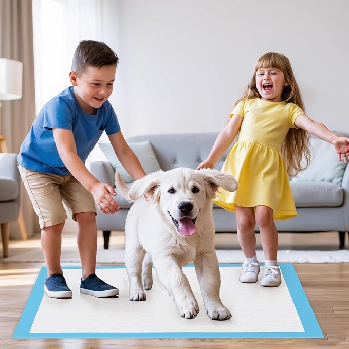 JollyMate Dog Pee Pads Extra Large 36"x36", 50 Pack 3X-Large Super Absorbent Pet Training Pads with Adhesive Tabs, 6 Layers Thick Leak-Proof Potty Pads for Dogs and Puppies