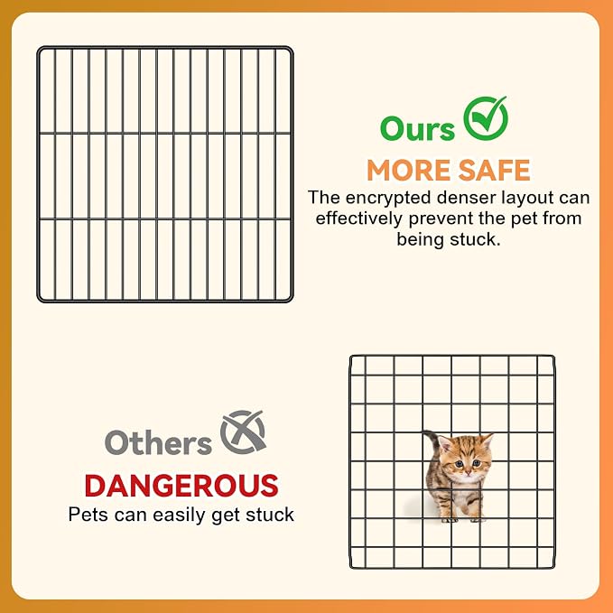 VISCOO Cat Cage, 4-Tier DIY Cat Enclosures Catio, Cat Playpen Indoor & Outdoor with Hammock, Detachable Metal Wire Kennel Cats Crate, 2x2x4 Exercise Place for 1-3 Cats/Kitten
