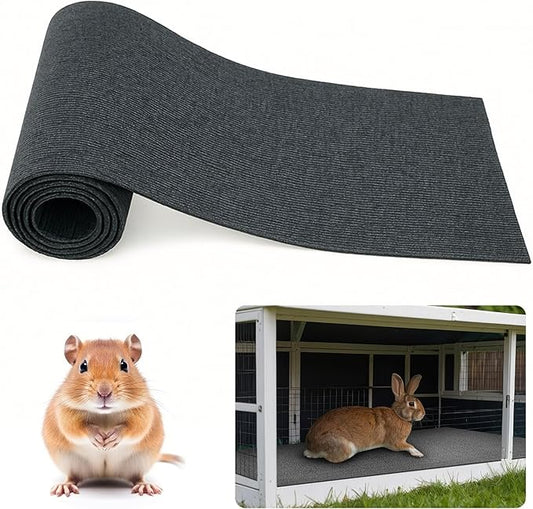 Rabbit Scratch Mat 12inchx6.56ft Self Adhesive Bunny Scratching Pad Cuttable Claw and Teeth Care Rabbit Chew Toys for Cage Small Animal Scratching Rug for Biting Sleeping Nesting(Dark Gray)