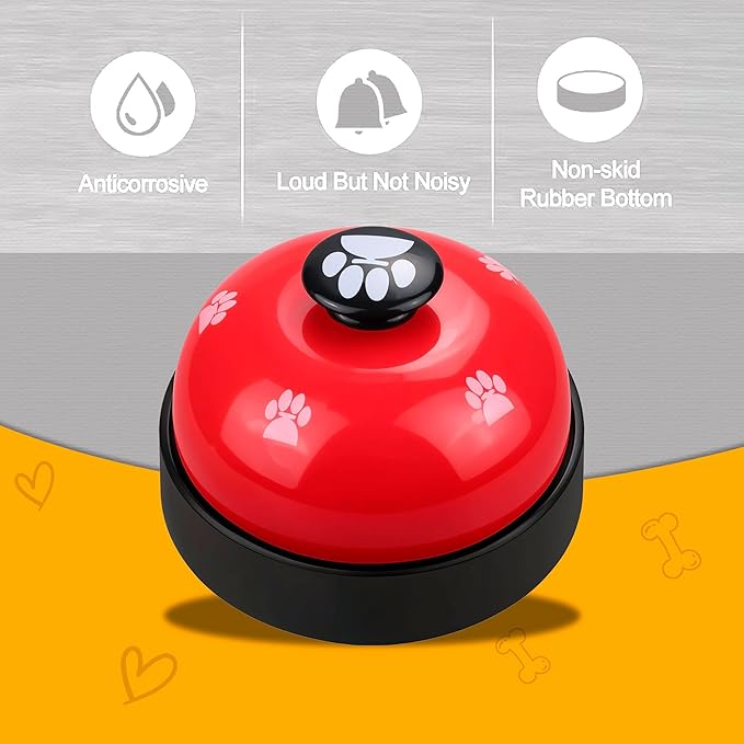 Pet Training Bell for Dogs & Cats – Potty Training Bell for Housebreaking, Obedience & Communication – Easy to Press, Durable & Loud – Indoor Puppy Training Tool (Red)