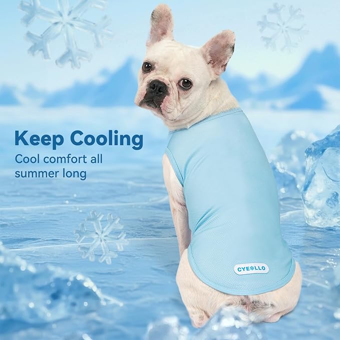 cyeollo 2 Pack Dog Cooling Shirt, Lightweight Sun Protection Sleeveless Dog Vest, Breathable Summer Clothes for Small Medium Dogs Boy & Girl, Soft Pet Tshirts, Yellow Duck XL