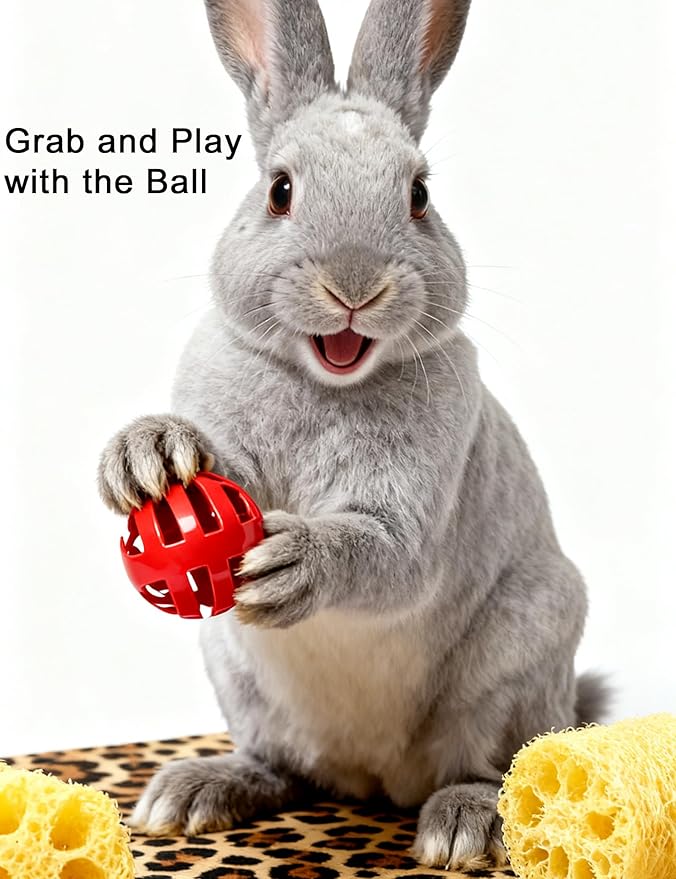 10 Pieces Rabbit Toys, Non-Toxic PP Bunny Toys, Smooth Edge Chew Balls for Rabbits, Fun Rolling Play for Teeth Care