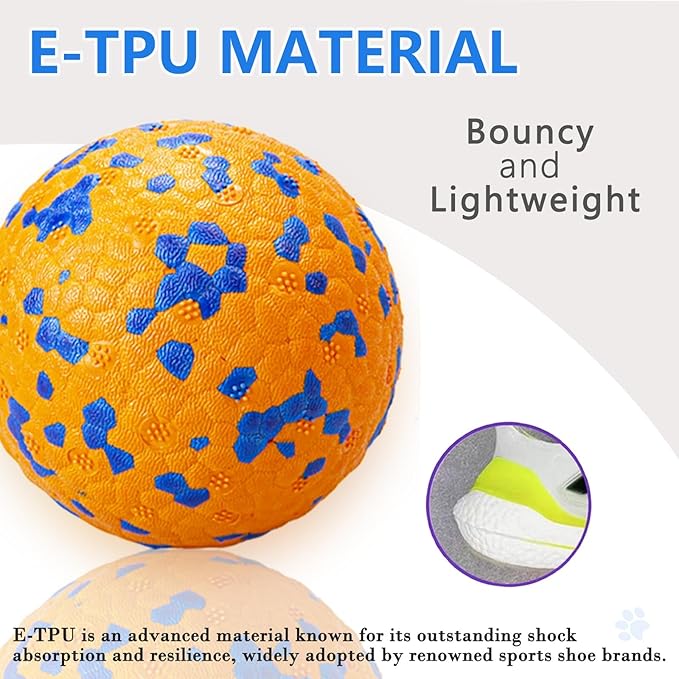 Dog Ball Toys Dog Tennis Ball for Aggressive Chewers Indestructible Bouncy Lightweight Water Toy Fetch Ball for Large Medium and Small Dog