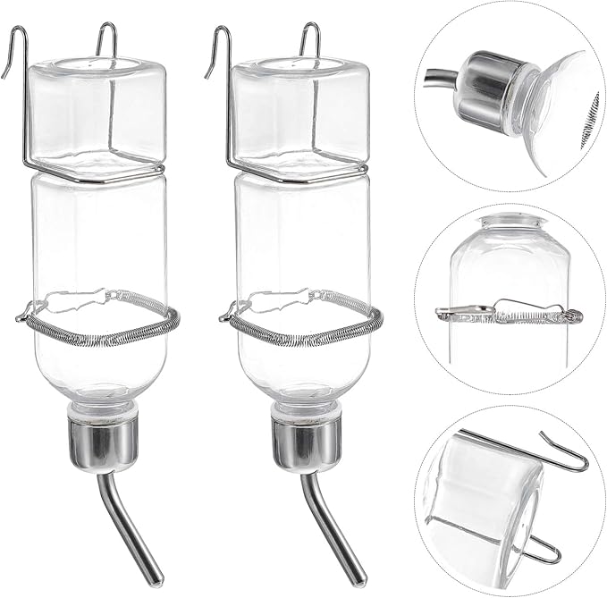 6 Pcs Rabbit Drinker Bunny Hanging Feeder Pet Water Fountain Pet Drinking Feeder Hamster Water Chinchilla Rabbit Fountain Drinking Bottle