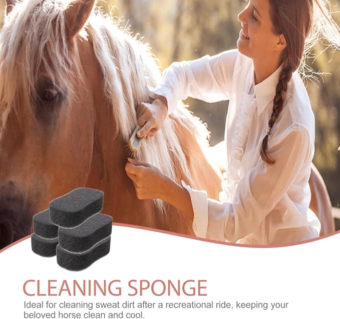 NOLITOY 5 Pcs Horse Grooming Sponges for Cleaning and Bathing Soft Comfortable Grip Sponge Kit for Removing Dirt and Sweat Marks After Riding