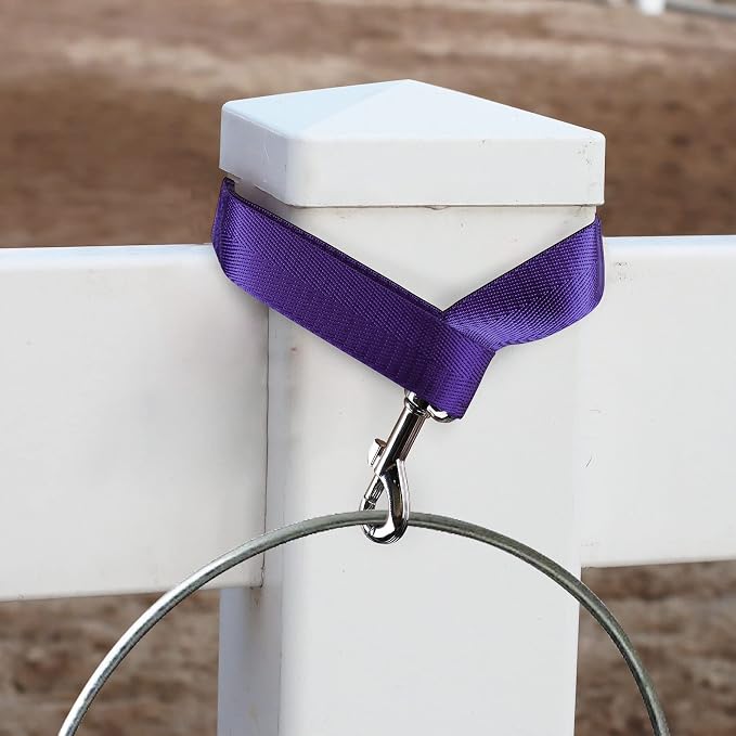 Harrison Howard 4PCS 22” Easily Packed Sturdy Nylon Bucket Straps for Hay Nets and Water Feeder Buckets-Purple