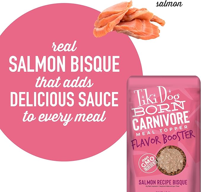 Tiki Dog Born Carnivore Dog - Dog Treats - Bisque - Salmon - 1.5 oz Pouch