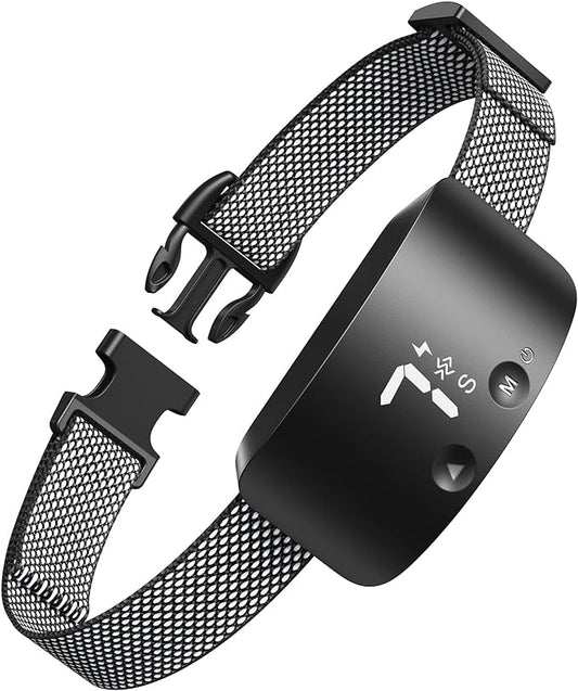 NBJU Bark Collar for Dogs,Rechargeable Anti Barking Training Collar with 7 Adjustable Sensitivity and Intensity Beep Vibration for Small Medium Large Dogs (Black)