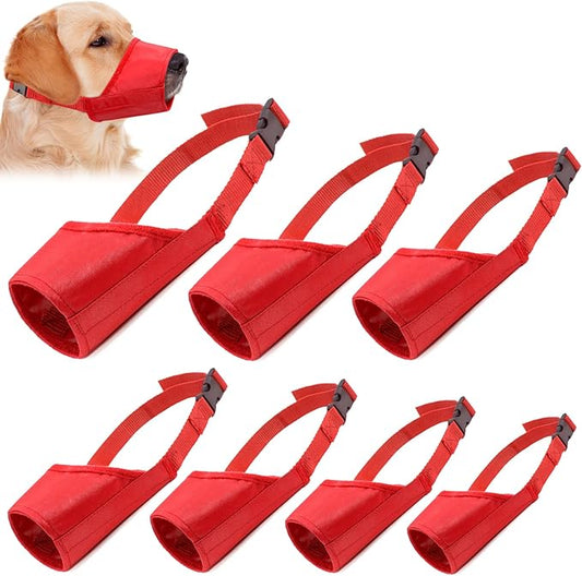 Coppthinktu 7PCS Adjustable Muzzle for Biting Barking, Comfortable Dog Mouth Cover for Small Medium Large Dogs with Long Snout