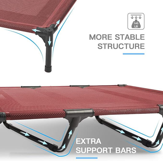 suddus Elevated Dog Bed Waterproof Outdoor, Portable Raised Dog Beds, Dog Cot Off the Floor, Dog Bed Easy Clean Indoor or Outdoor Use, X Large, Red