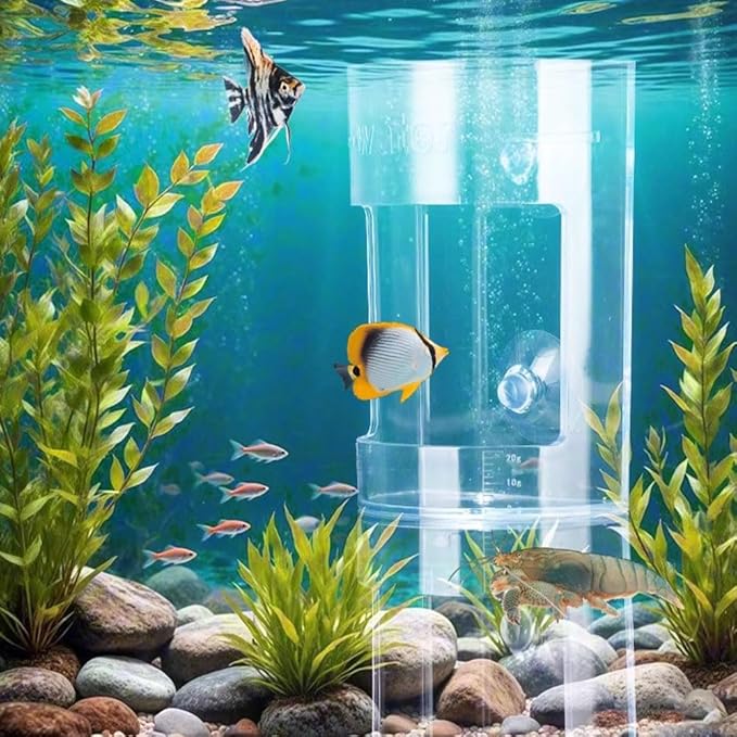 Fish Feeder Oval Back Flat Automatic Feeders Reduced Filter Clogging Tank Suitable for All Kinds of Food Tank Accessories