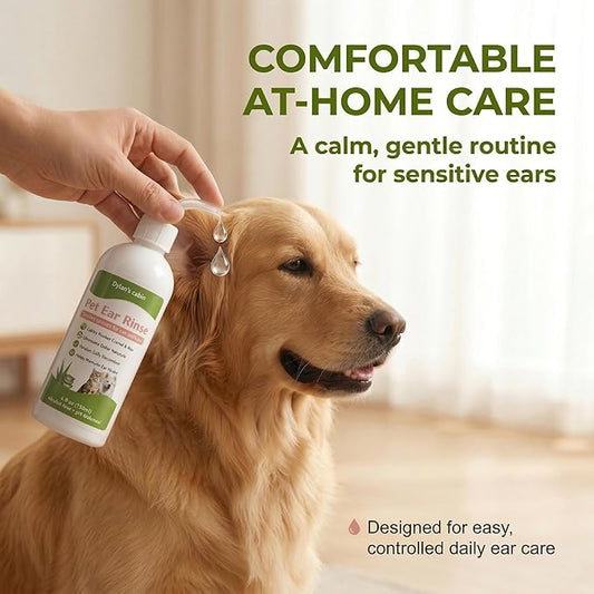 Dylan's cabin Dog Ear Cleaner Wash - pH-Balanced Pet Ear Rinse for Dogs and Cats,Gently Removes Ear Wax, Dirt Odor, Daily Gentle Ear Wash Solution, 6 fl oz