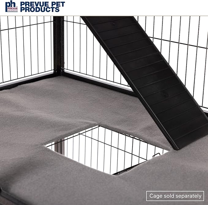 Prevue Pet Products Ferret Cage Plush Fitted Grille Cover Set - Washable Polyester Cage Cover, Prevue Ferret Enclosure Accessories, Plush & Soft Animal Cage Liner - Gray