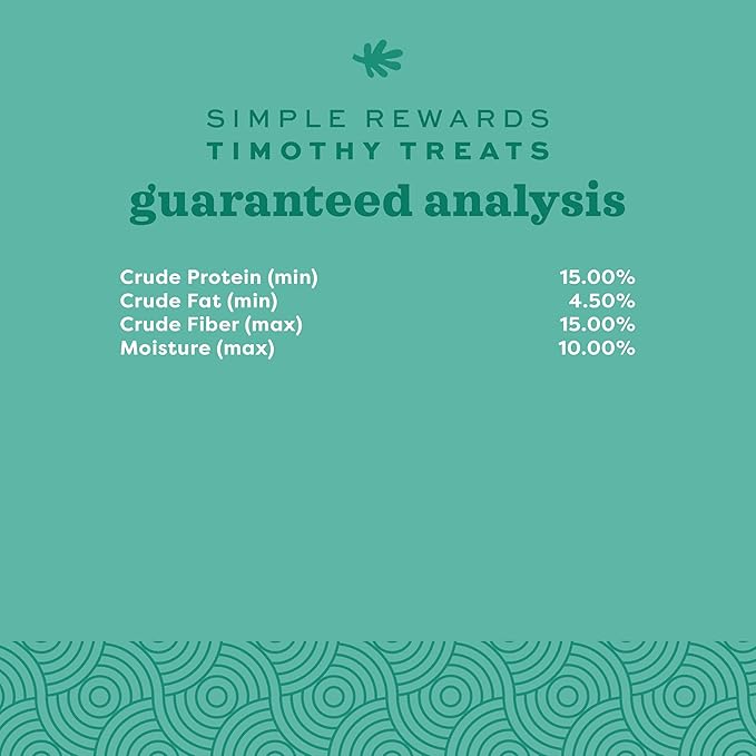 Oxbow Simple Rewards Timothy Hay Small Animal Treats, Healthy Guinea Pig, Rabbit, Chinchilla, and Hamster Snacks Made with High-Fiber Timothy Hay, Natural, Low Calcium Pet Treats, 1.4 oz Bag