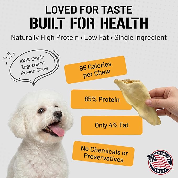 Dog Chits Cow Ears for Dogs – All Natural Cow Ear Dog Treats & Training Chews – High Protein, Low Fat – Thick Cut, Full-Sized – Dental Clean Crunch – Ideal for Medium & Large Dogs – Large, 10 Pk