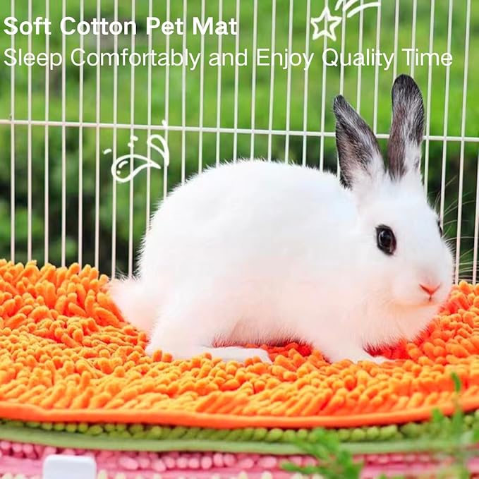 2PCS Guinea Pig Liner Washable Rabbit Cage Liner Guinea Pig Fleece Mats Reusable Bedding Pee Pads for Ferret Bunny Chinchilla Small Animals (Snow Blue,23.62" LX15.75 W)