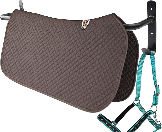 4Pcs Blanket Rack with Tack Rack,Wall Mounted Blanket Bar for Hanging Horse Blankets Pads Saddle Blankets,33.8 Inch