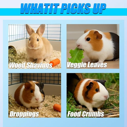 Guinea Pig Handheld Vacuum Cleaner Cage, Guinea Pig cage Cleaner, Rabbit Poop Vacuum, for Lightweight Cleanup of Guinea Pig, Rabbit, Hamster, Chinchilla, Reptile, Bird