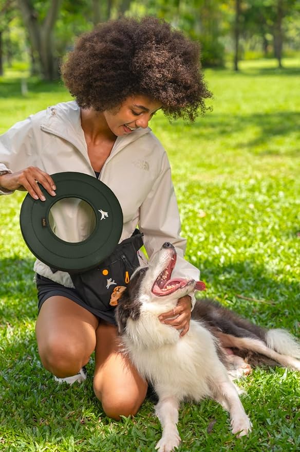 OllyDog Super Flyer, Floating Dog Disc for Water Play – Soft Durable Dog Fetch Toy, Eco-Friendly Recycled Material, Gentle on Teeth, Lightweight Flying Disc for Medium, Large Dogs (Winter Moss, 11")