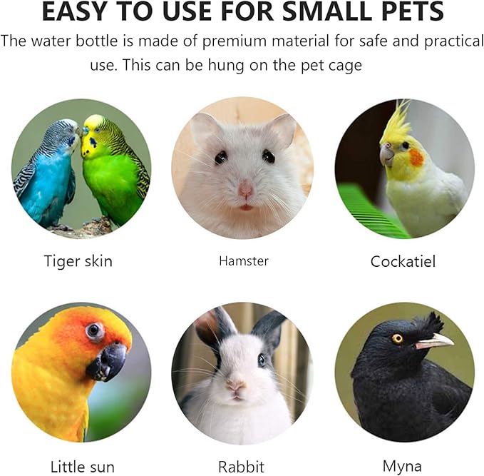 6 Pcs Rabbit Drinker Bunny Hanging Feeder Pet Water Fountain Pet Drinking Feeder Hamster Water Chinchilla Rabbit Fountain Drinking Bottle