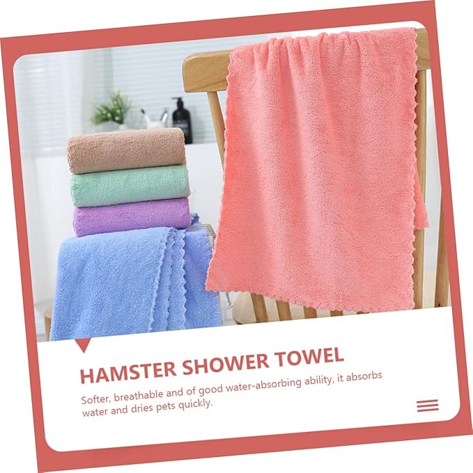 5pcs Water Absorbing Towels for Guinea Pig Cage Mats Soft Bedding Cushions for Small Pets Bath Towels Light