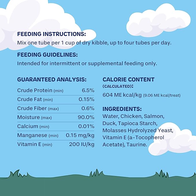 Good Boy Turf & Surf Protein Purees Dog Food Mixers for All Adult Dogs, 10 Count, Easy Single-Serve Triple Flavor Topper Treats with Chicken, Salmon and Duck