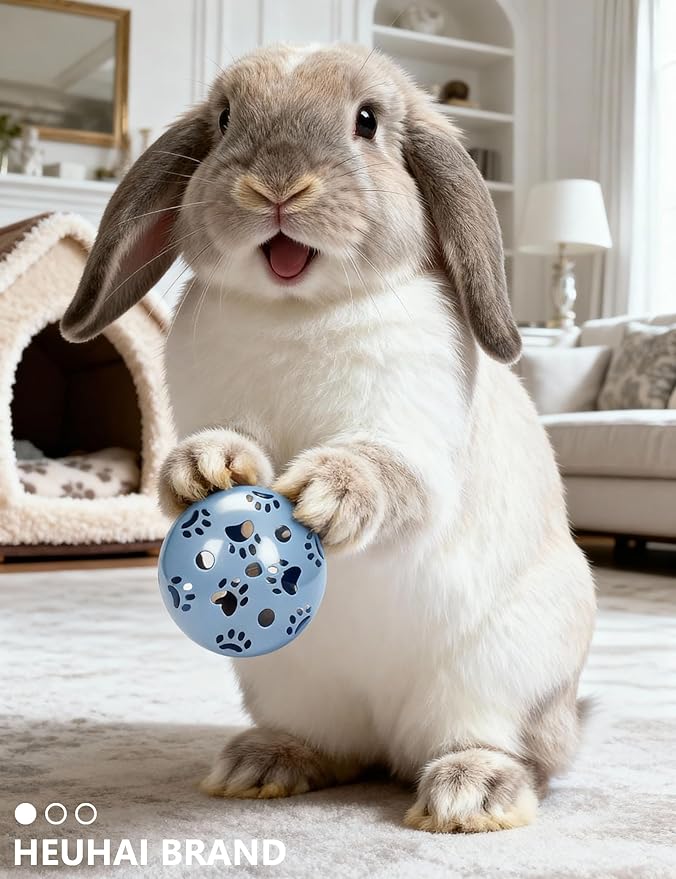 10-Pack Indoor Rabbit Toys for Bunnies and Rabbits, Leap for Joy (1.5'' - 2.2'')
